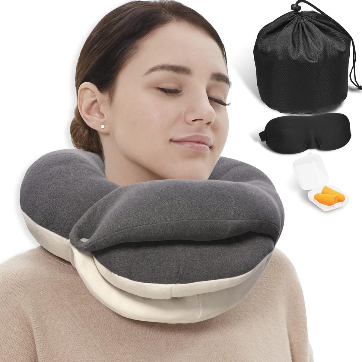 BUYUE Travel Neck Pillow - Grey